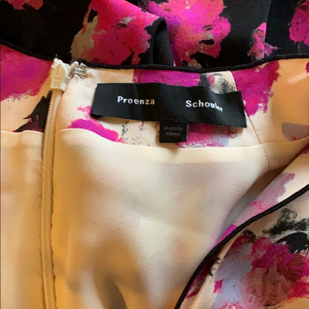 Proenza Schouler Pink Floral Midi Dress 0 - Picture 8 of 8